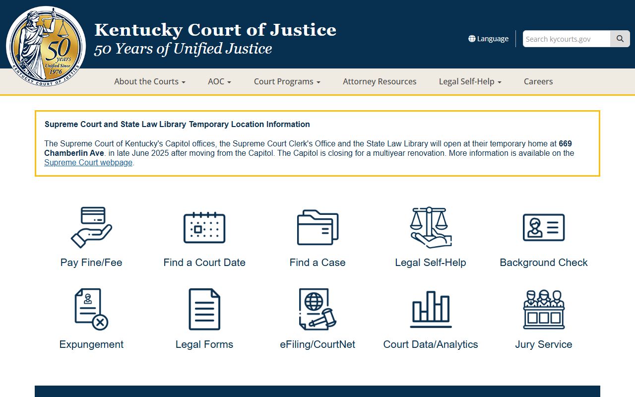 Kentucky Court of Justice for Busted Mugshots records
